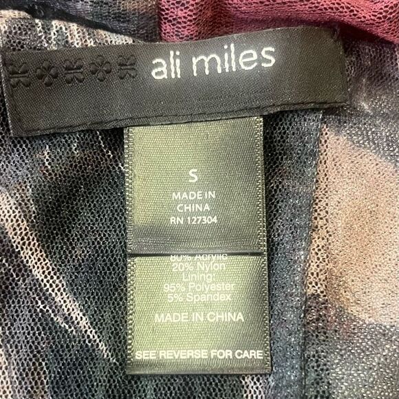 Ali Miles Open Front Reversible Cardigan Floral & Animal Print Oversized Sz S - Picture 7 of 10